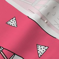 milk fabric // bright pink cute hand-drawn kids illustration 