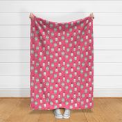 milk fabric // bright pink cute hand-drawn kids illustration 