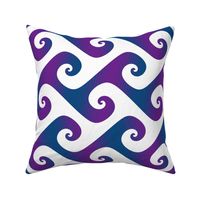 6" diagonal stripe wave in purple and blue