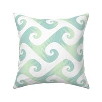 6" diagonal stripe wave in pale mint