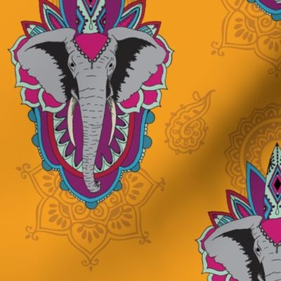 Elephants in Saffron