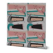 Boomerangs Pink and Teal