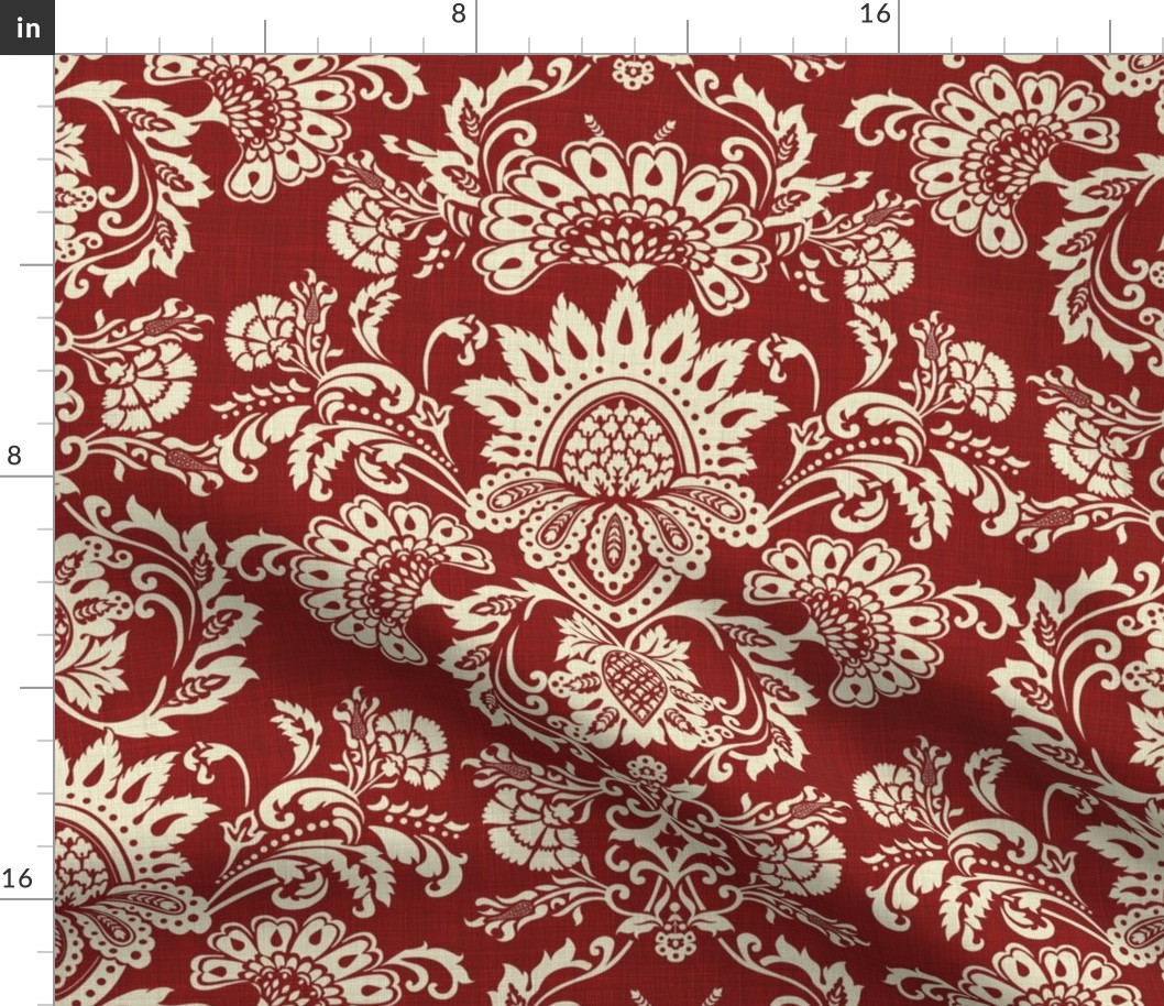 brocade vintage red