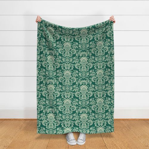 vintage green Damask