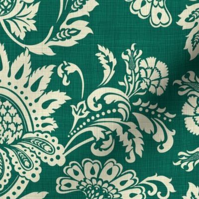 vintage green Damask