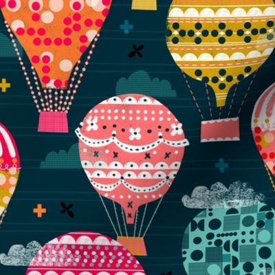 hot air balloons // retro vintage hot air balloons flying machines