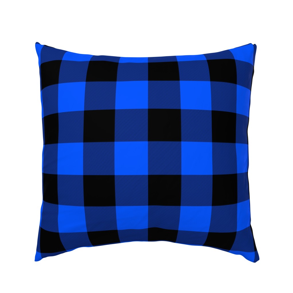 blue and black buffalo check, 3" squares