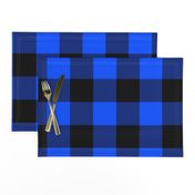 blue and black buffalo check, 3" squares