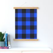 blue and black buffalo check, 3" squares