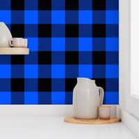 blue and black buffalo check, 3" squares