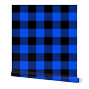 blue and black buffalo check, 3" squares