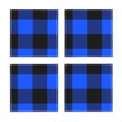 blue and black buffalo check, 3" squares