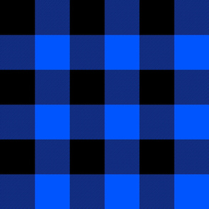 blue and black buffalo check, 3" squares