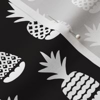 Fun black and white ananas geometric pineapple fruit summer beach theme illustration pattern