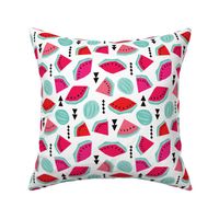 Colorful hot summer water melon tropical fruit geometric abstract illustration print