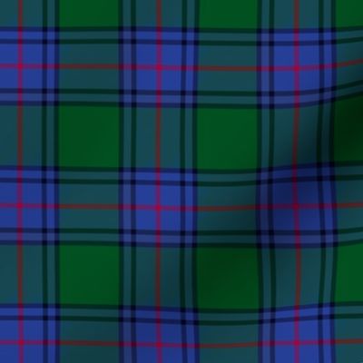 Shaw 1845 tartan, 3" bright modern colors