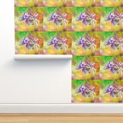 APPLE BLOSSOM WATERCOLOR BRIGHT FAT QUARTER PANEL MOTIF