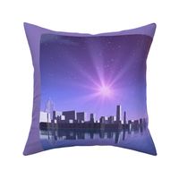 3010 Sci Fi Water City Pillow © 2010 Gingezel™ Inc.