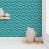 chevron no2 dark teal + off-white