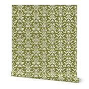 damask lg olive green