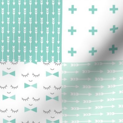 mod baby » mint wholecloth cheater quilt 4"