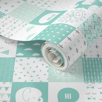 mod baby » mint wholecloth cheater quilt 4"