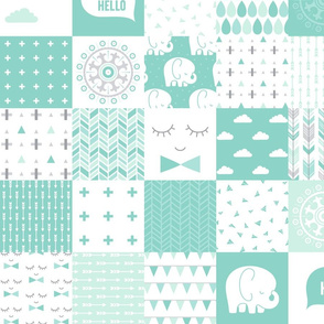 mod baby » mint wholecloth cheater quilt 4"