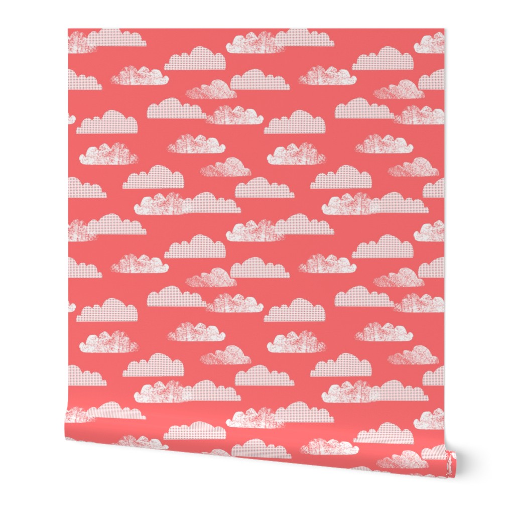 clouds // coral cloud sky kids baby girls nursery