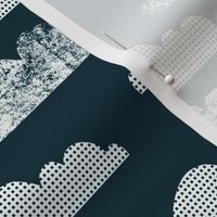 clouds // dark navy blue scandi kids baby nursery sweet sky