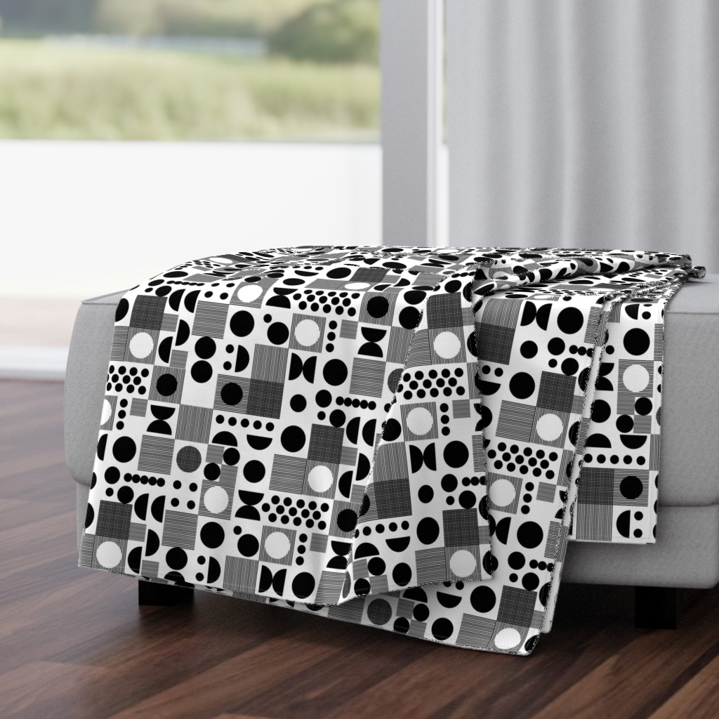 dots // retro scandi black and white dots retro vintage black and white kids lines grid