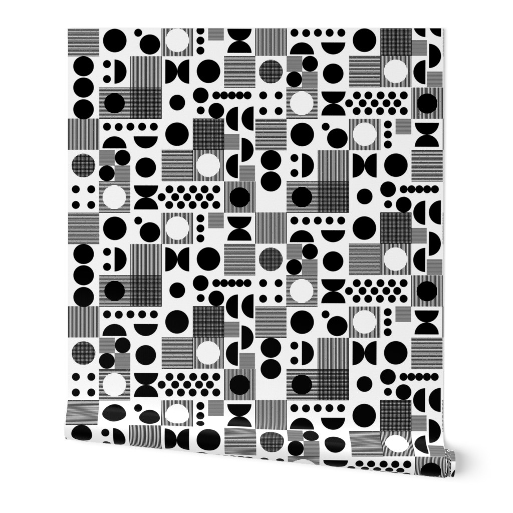 dots // retro scandi black and white dots retro vintage black and white kids lines grid