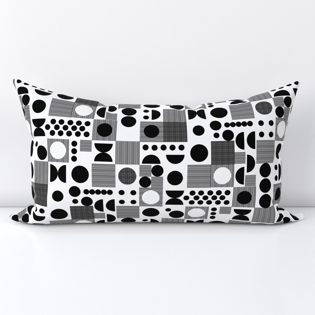 dots // retro scandi black and white dots retro vintage black and white kids lines grid