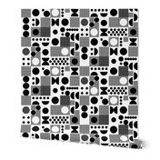 dots // retro scandi black and white dots retro vintage black and white kids lines grid
