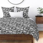 dots // retro scandi black and white dots retro vintage black and white kids lines grid