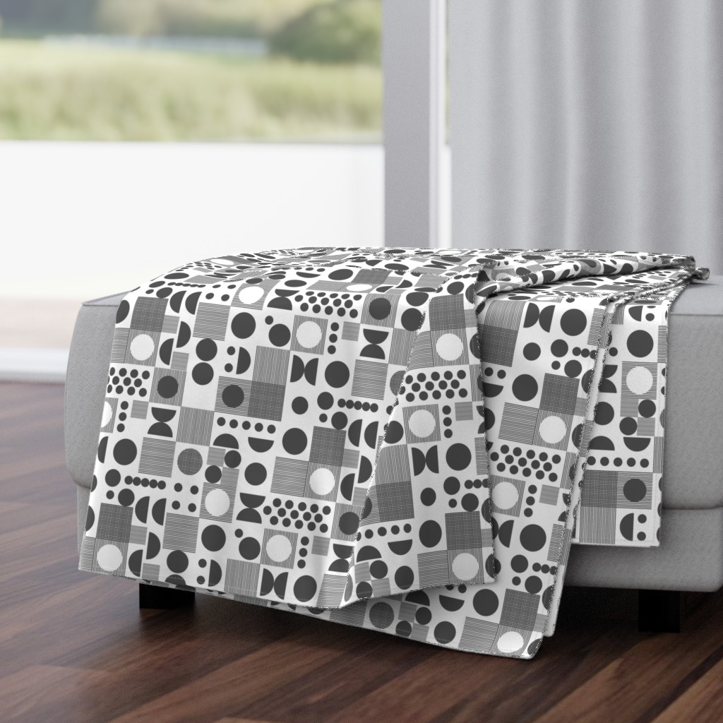 dots // grid charcoal scandi retro vintage dots