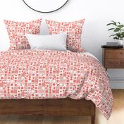 dots // coral dots dot scandi retro vintage 