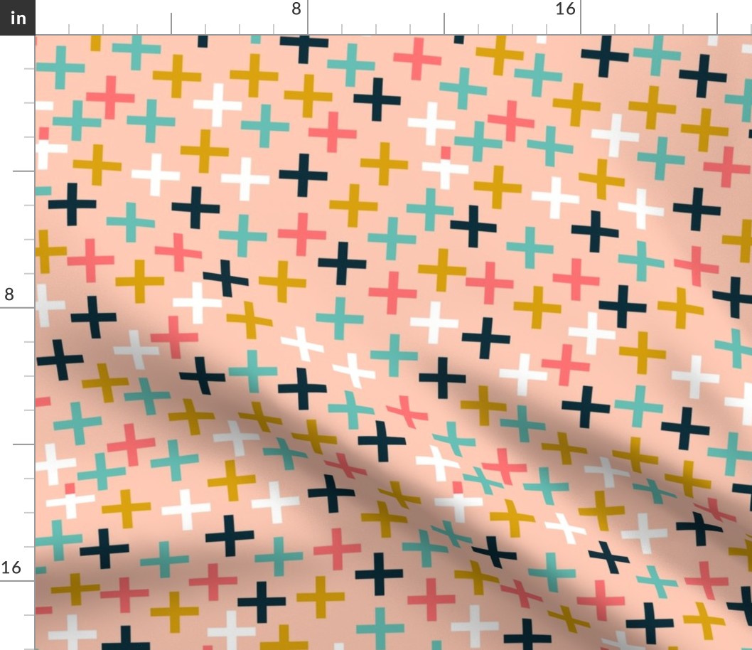 plus // cross swiss cross multi colored sweet girls pink mustard blue girls