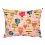 hot air balloons // pink hot air balloon retro vintage flying machine cute girls room pink