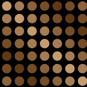 Polka dots brown on black.