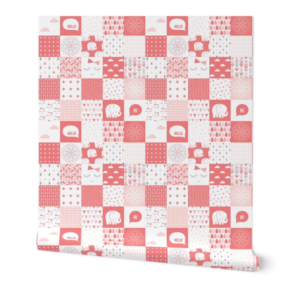 mod baby » coral wholecloth cheater quilt 4"