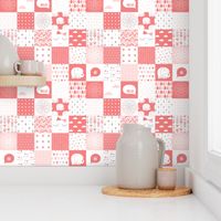 mod baby » coral wholecloth cheater quilt 4"