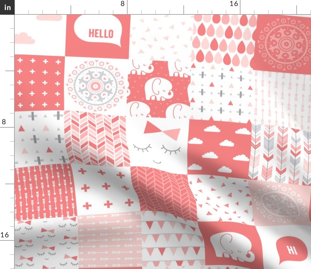 mod baby » coral wholecloth cheater quilt 4"