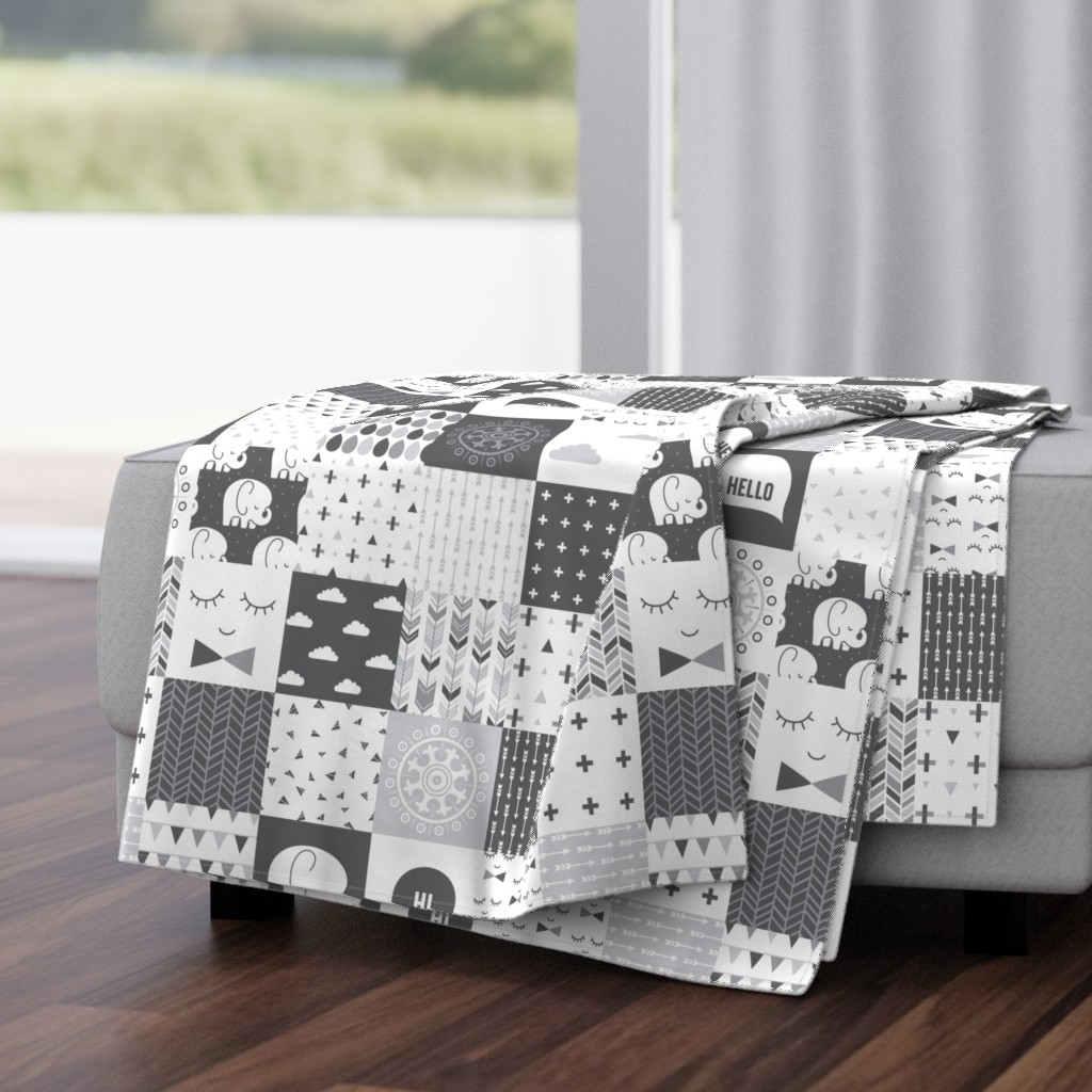 mod baby » grey wholecloth cheater quilt 4"
