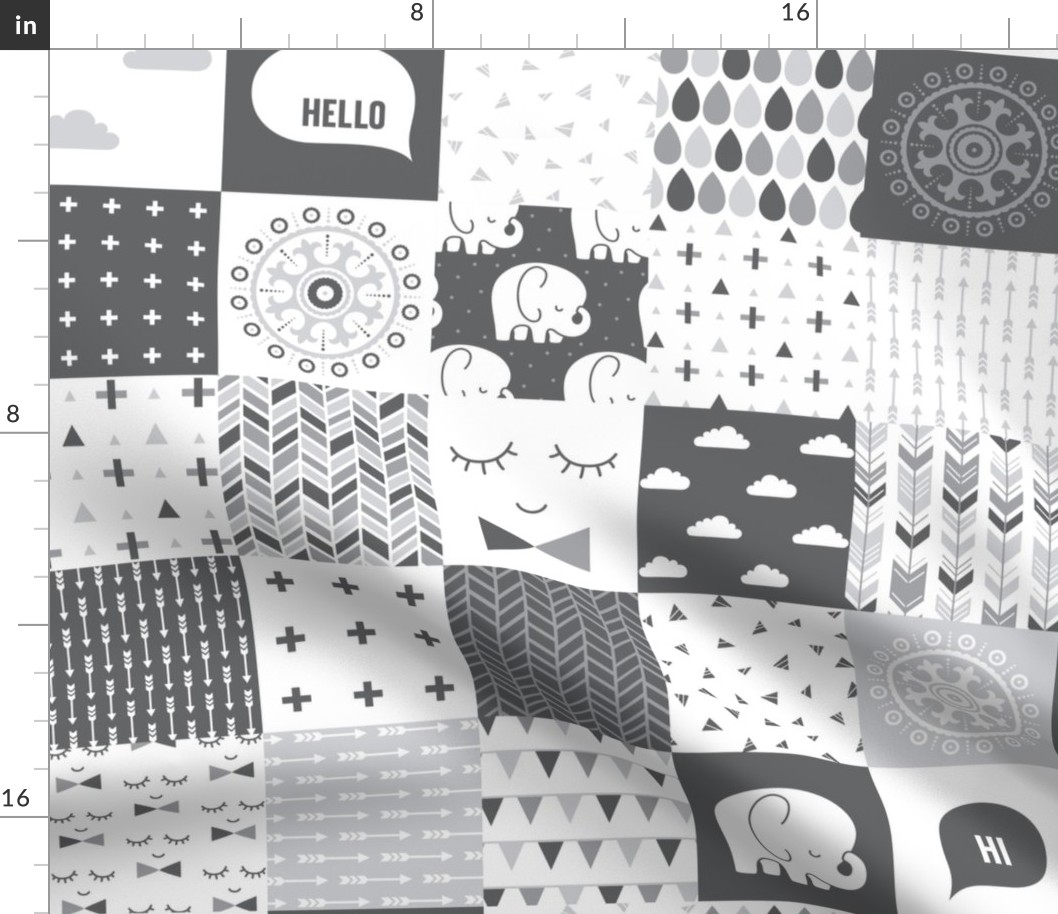 mod baby » grey wholecloth cheater quilt 4"