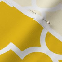 quatrefoil LG mustard yellow