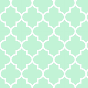 quatrefoil LG ice mint green