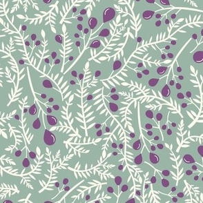 Vines in Cream and Plum