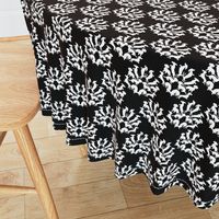 Doxie Damask, White on Black