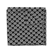 Doxie Damask, White on Black