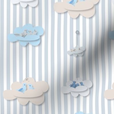 Paper Clouds Nests Relax blue